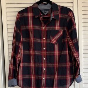Women’s Plaid Shirt - Red, Navy, Yellow Tommy Hilfiger size S